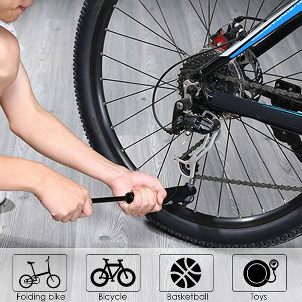 Compact Bike pump bicycle cycle ball valve & adapters BMX tyre tire inflator